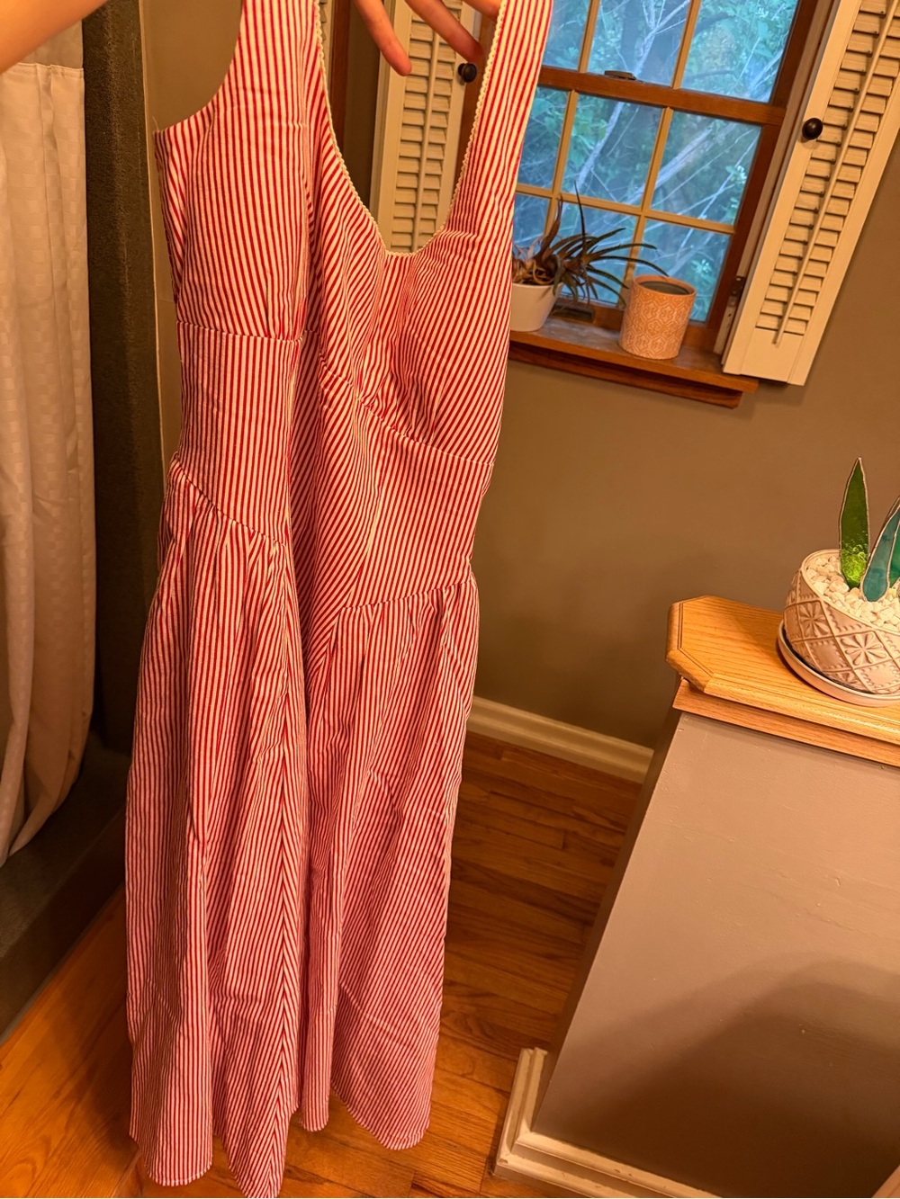 Linen Blend A&F Dylan Bra Free Midi Dress - Picture 9 of 10
